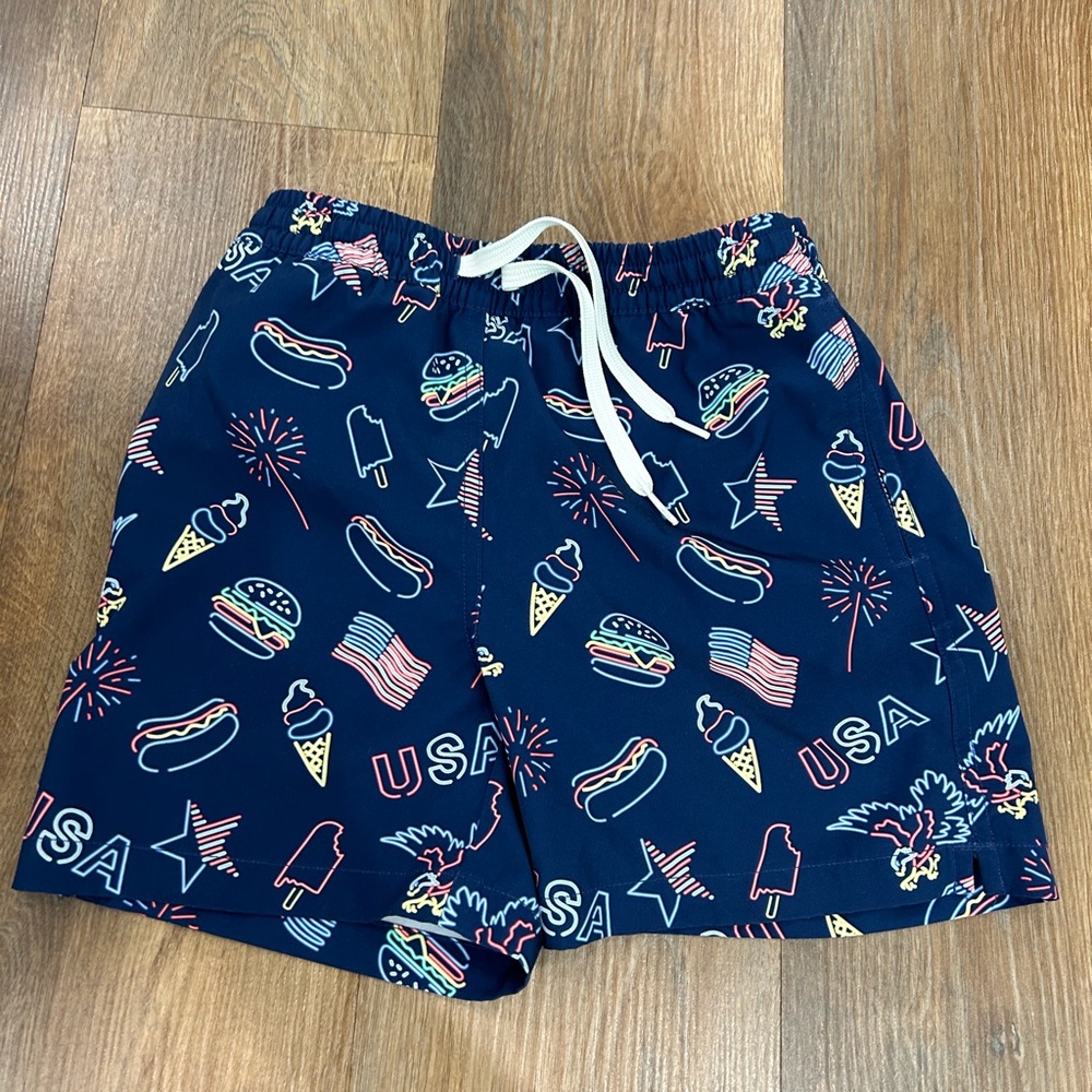 Chubbies Kids Swim Trunks - Navy with USA Print